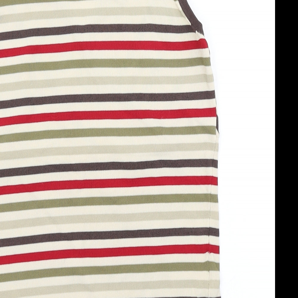Laura Ashley Womens Brown Striped Knit Basic Tank Size S
