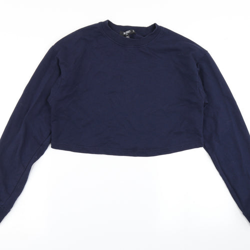 Missguided Womens Blue   Pullover Sweatshirt Size 8  - Cropped