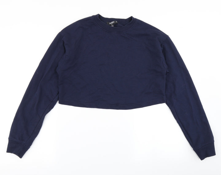 Missguided Womens Blue   Pullover Sweatshirt Size 8  - Cropped