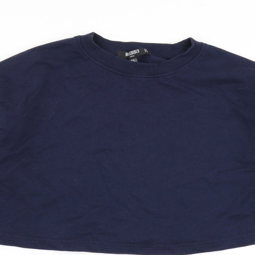 Missguided Womens Blue   Pullover Sweatshirt Size 8  - Cropped