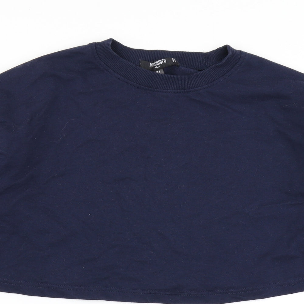 Missguided Womens Blue   Pullover Sweatshirt Size 8  - Cropped