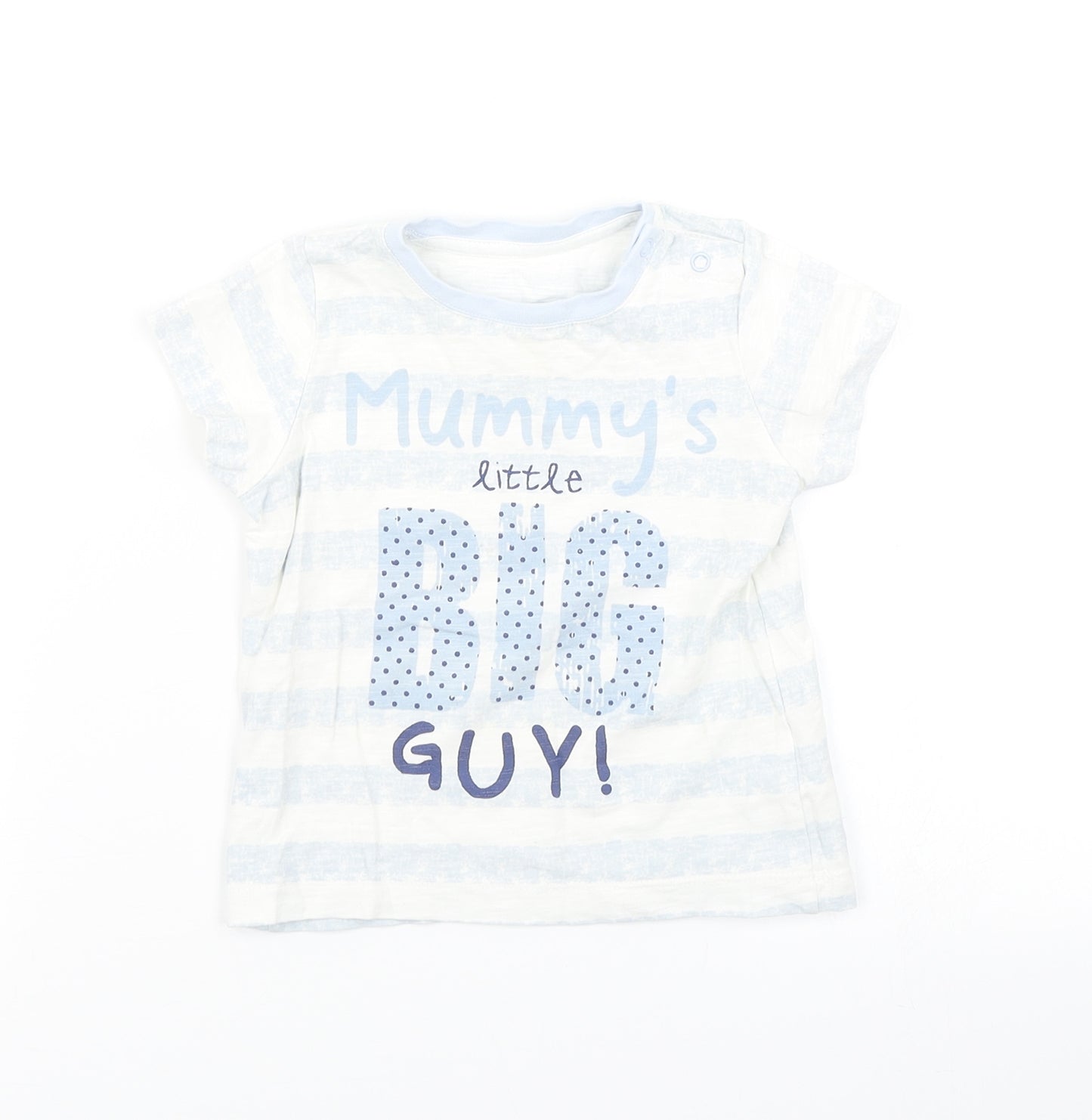 Matalan Boys Blue Striped  Basic T-Shirt Size 12-18 Months
