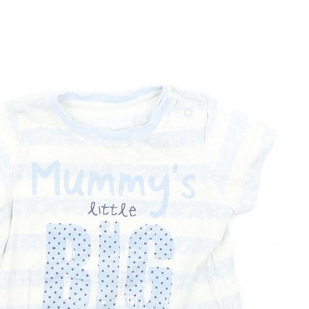 Matalan Boys Blue Striped  Basic T-Shirt Size 12-18 Months