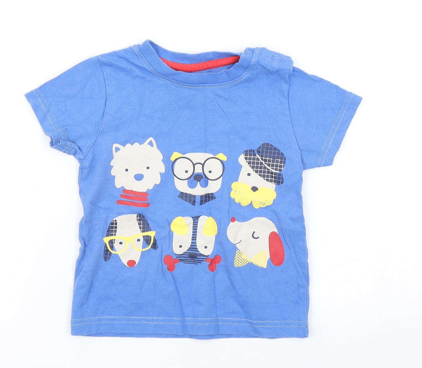 Nutmeg Boys Blue   Basic T-Shirt Size 12-18 Months  - Dog