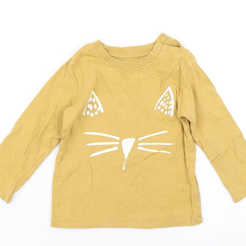 M&S Boys Yellow   Basic T-Shirt Size 12-18 Months