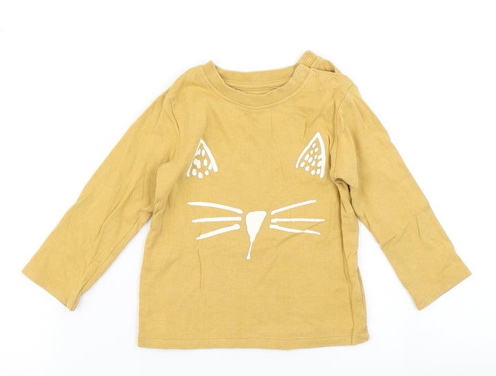 M&S Boys Yellow   Basic T-Shirt Size 12-18 Months