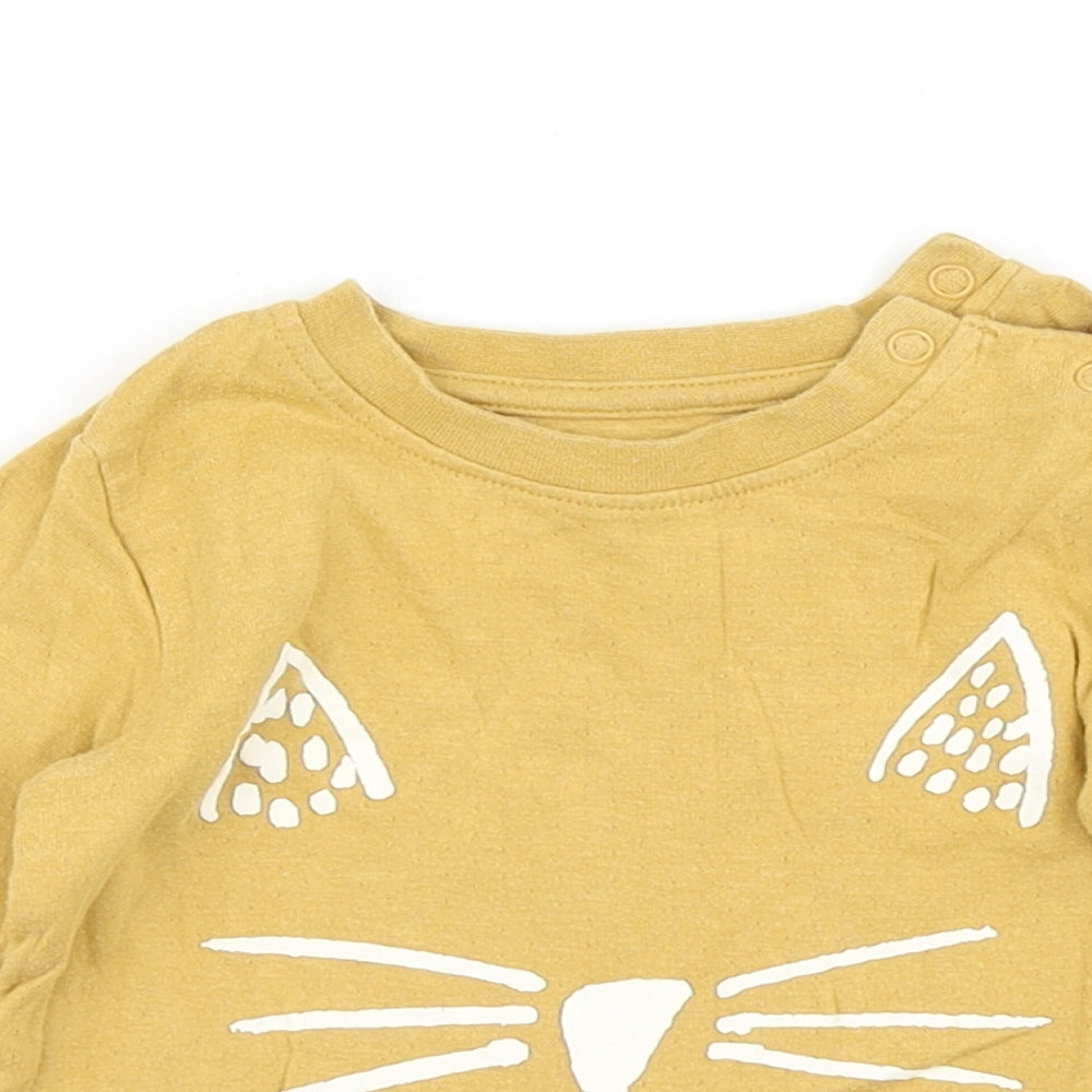 M&S Boys Yellow   Basic T-Shirt Size 12-18 Months
