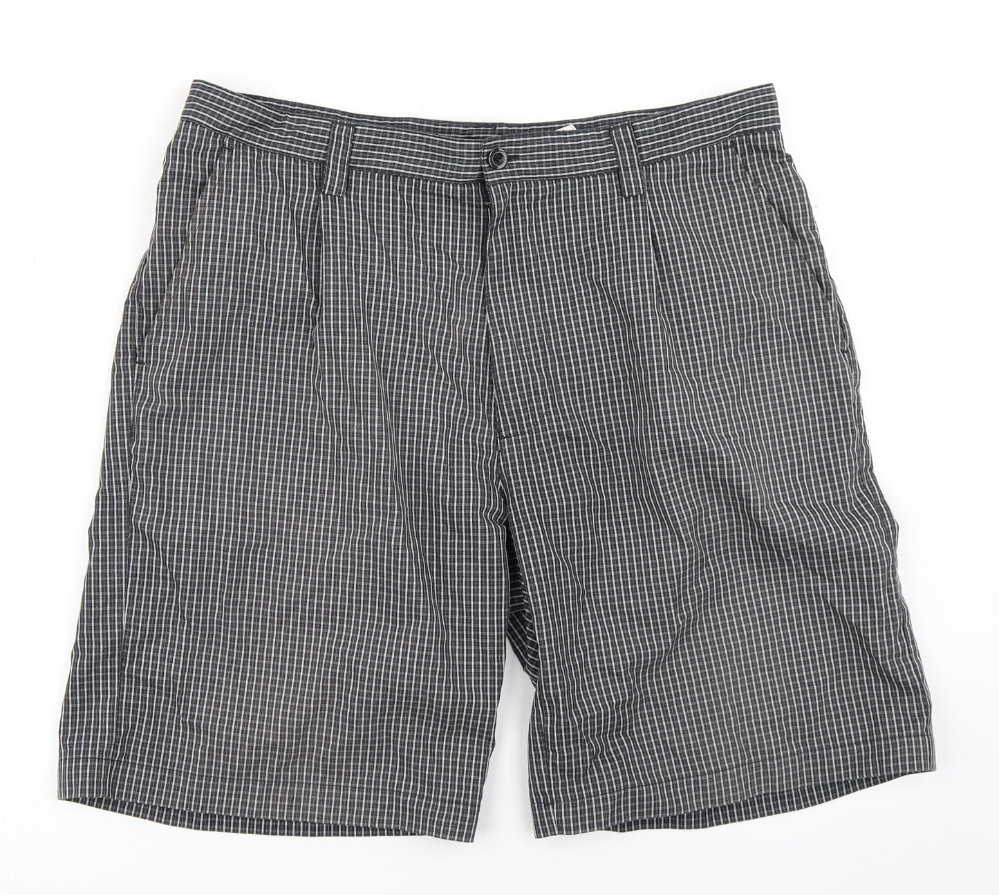 Nike Mens Black Plaid  Chino Shorts Size M
