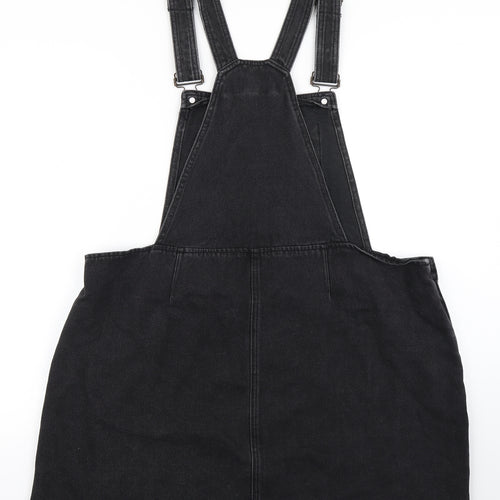 F&F Womens Black  Denim Pinafore/Dungaree Dress  Size 22