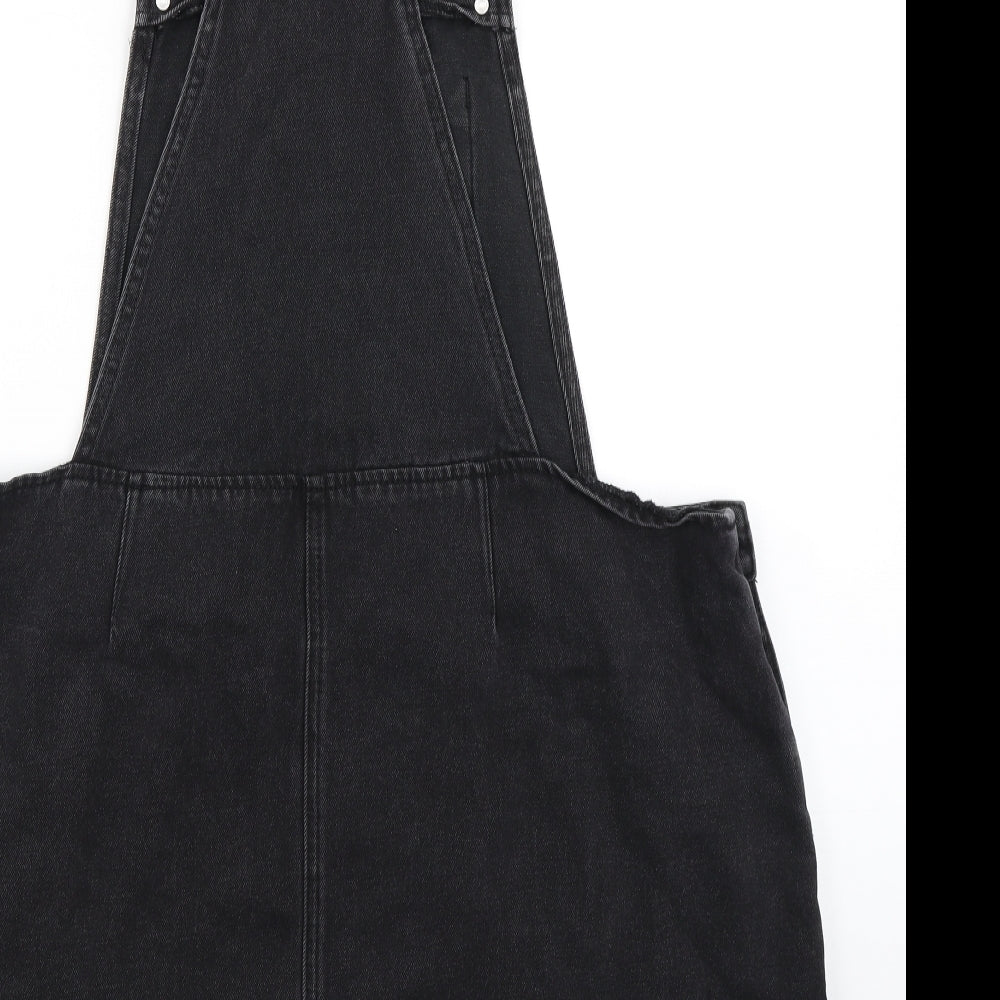 F&F Womens Black  Denim Pinafore/Dungaree Dress  Size 22