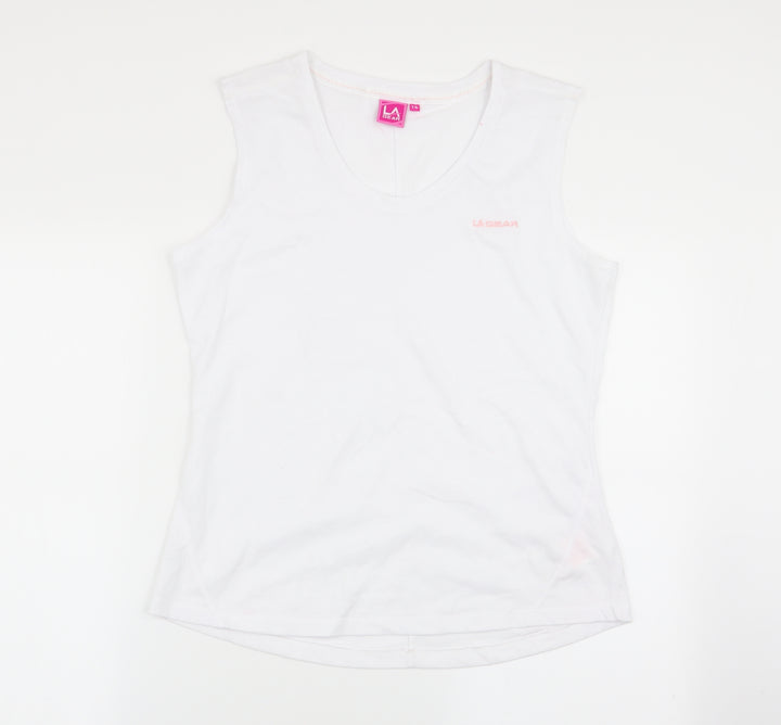 LA Gear Womens White Basic Tank Size 14