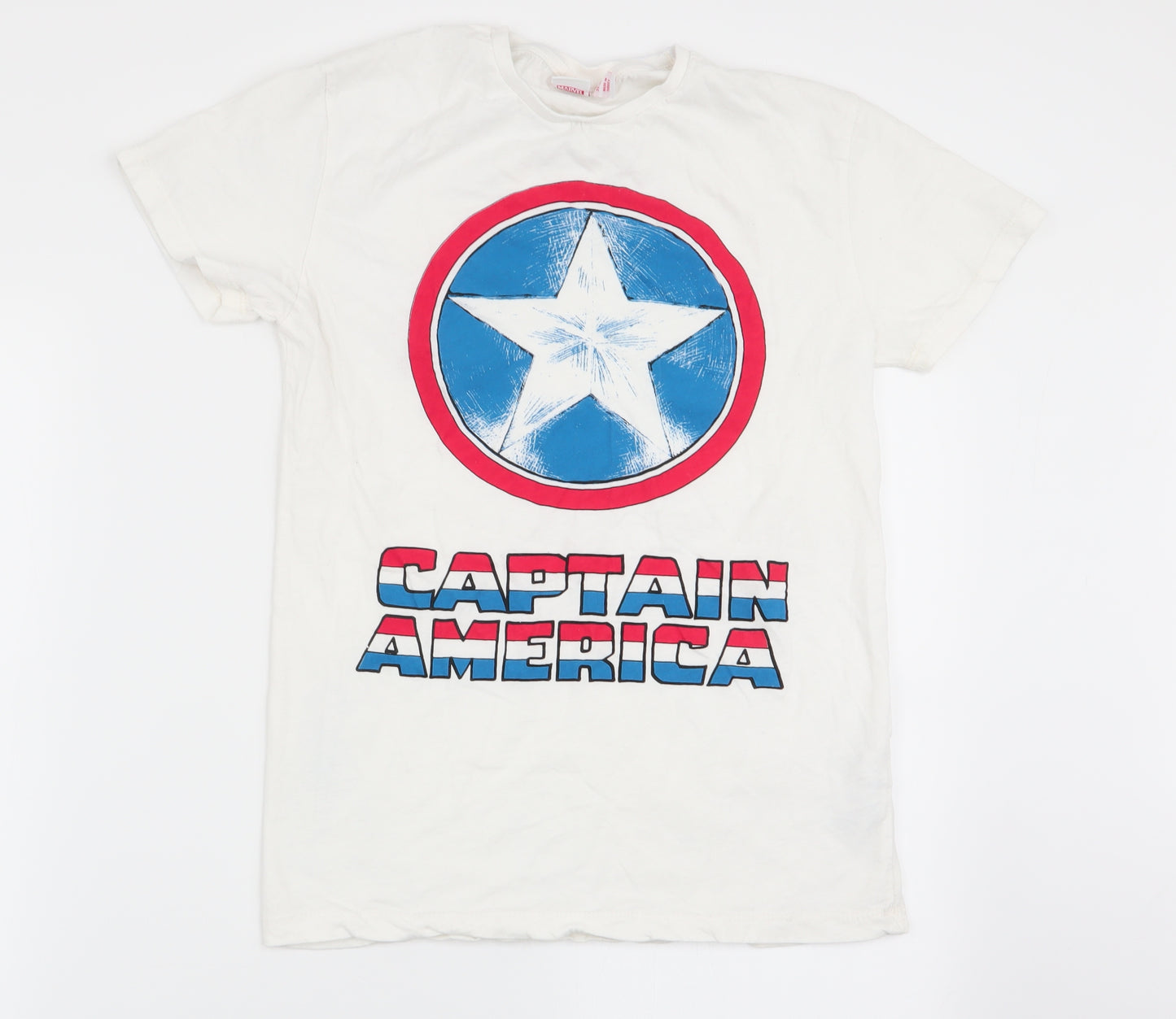 marvel  Mens White    T-Shirt Size S