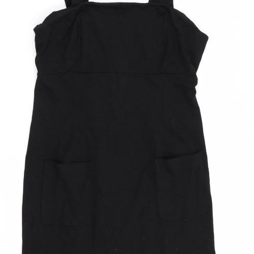 Asda George Womens Black   Pinafore/Dungaree Dress  Size 12