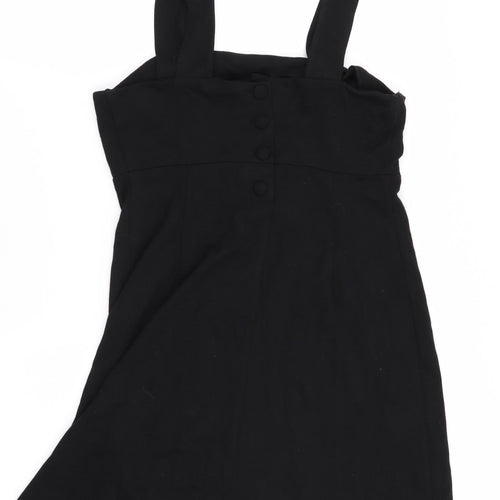 Asda George Womens Black   Pinafore/Dungaree Dress  Size 12
