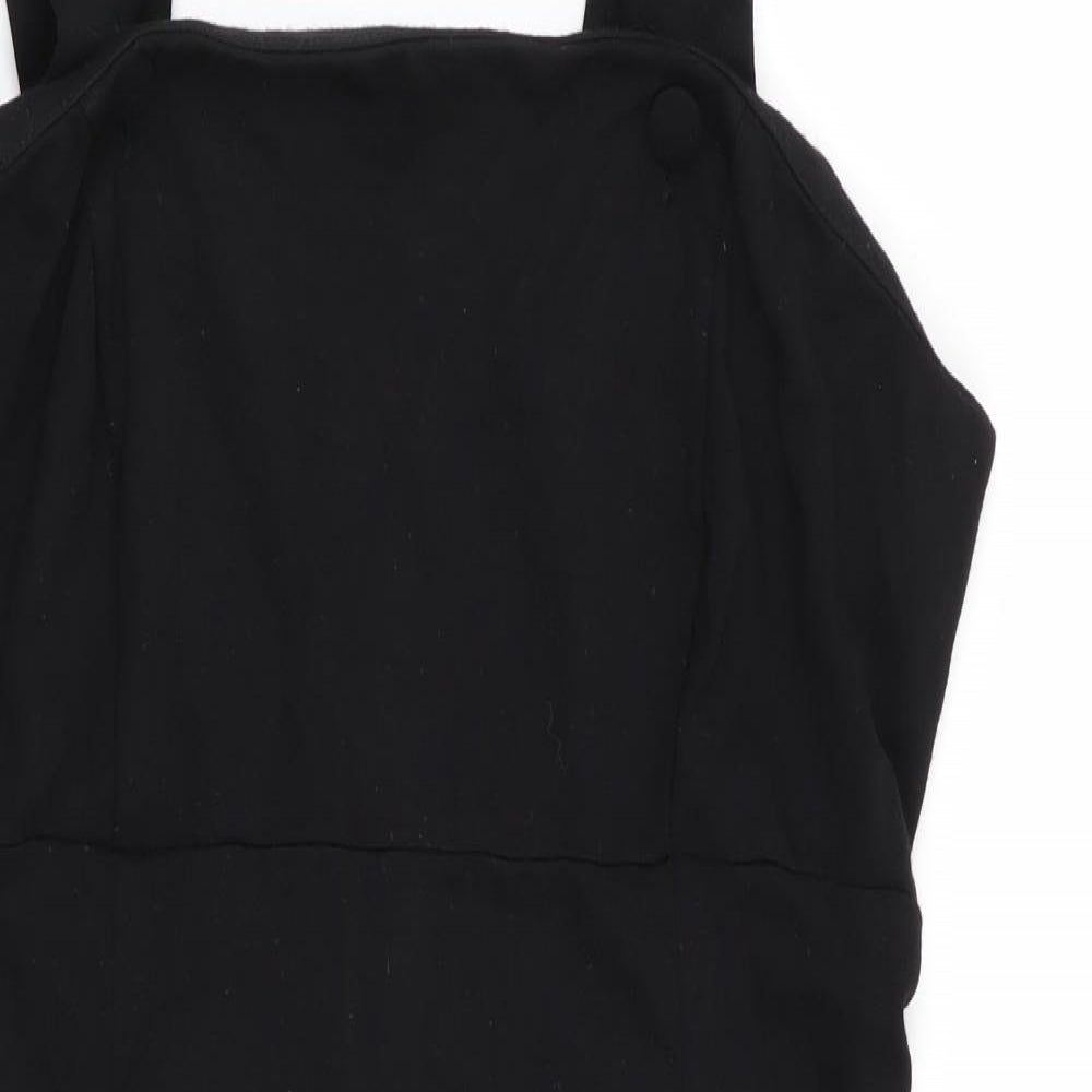 Asda George Womens Black   Pinafore/Dungaree Dress  Size 12