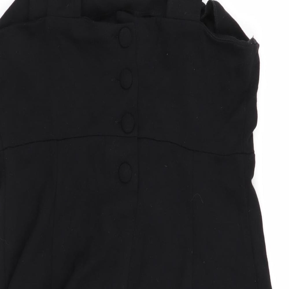 Asda George Womens Black   Pinafore/Dungaree Dress  Size 12