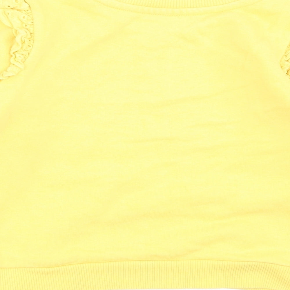 Nutmeg Girls Yellow Floral  Pullover Jumper Size 18-24 Months