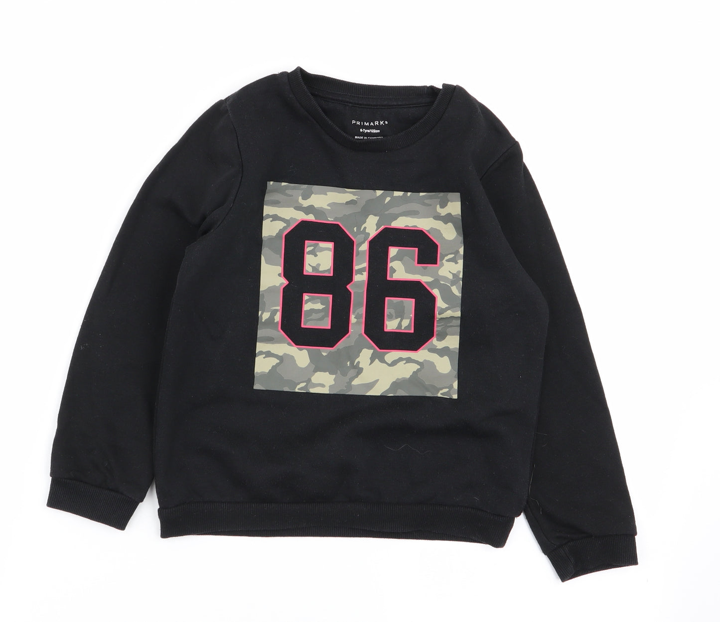 Primark Girls Black   Pullover Jumper Size 6-7 Years