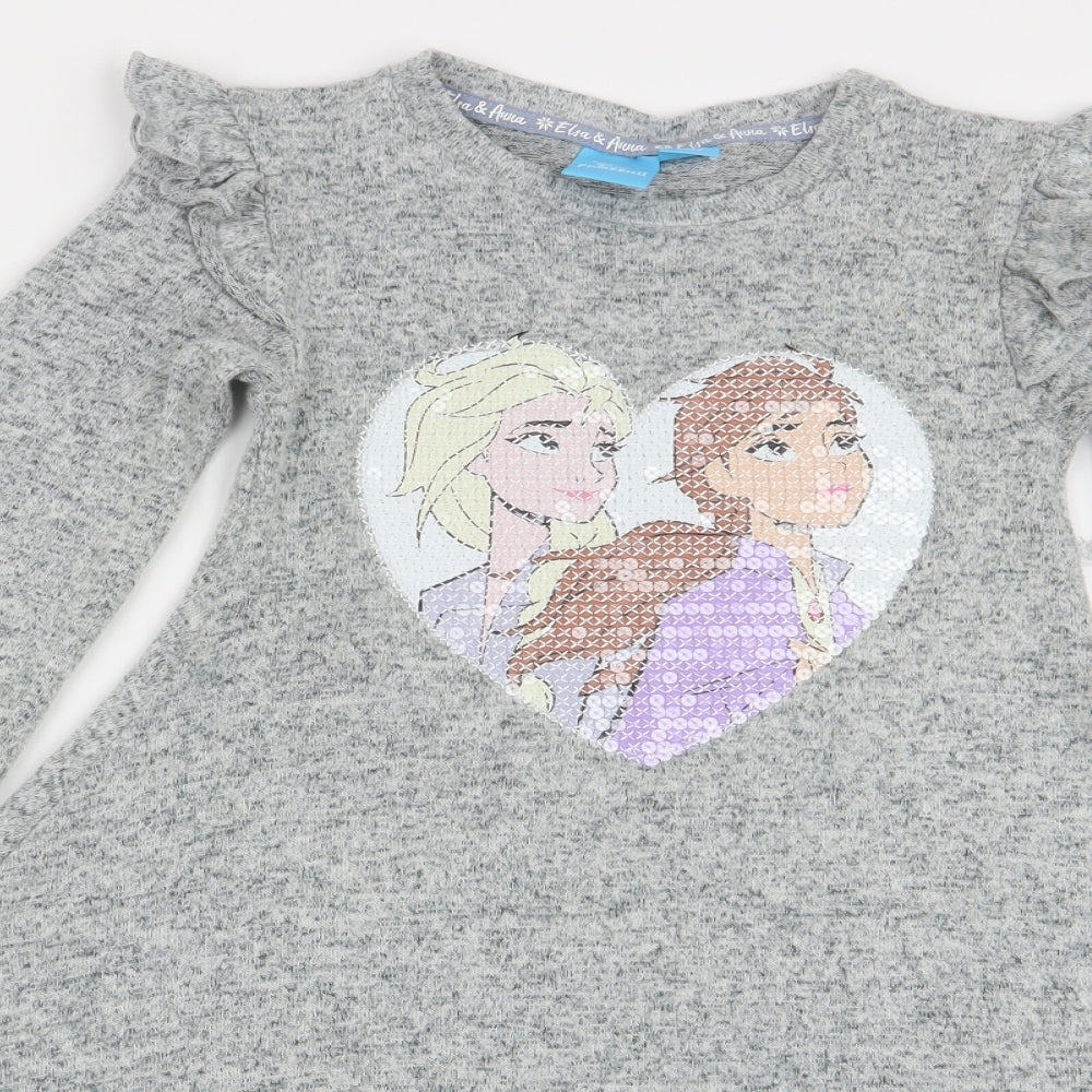 Frozen Girls Grey   Fit & Flare  Size 6-7 Years