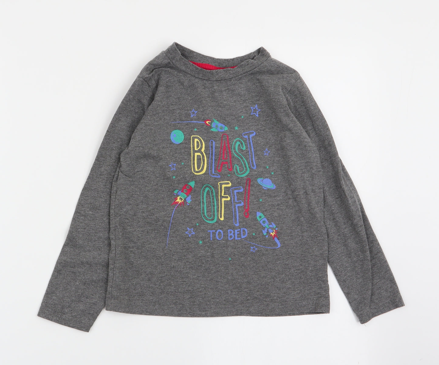 Primark Boys Grey Solid   Pyjama Top Size 5-6 Years