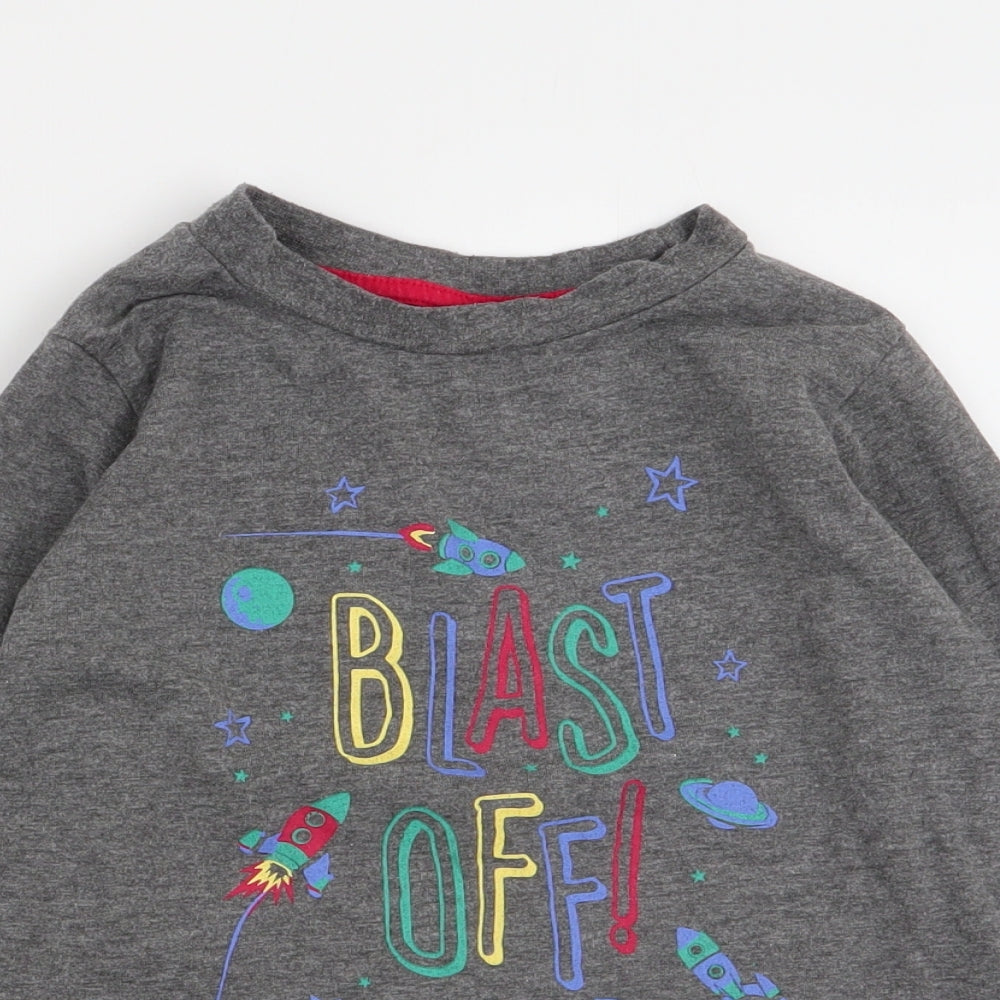 Primark Boys Grey Solid   Pyjama Top Size 5-6 Years