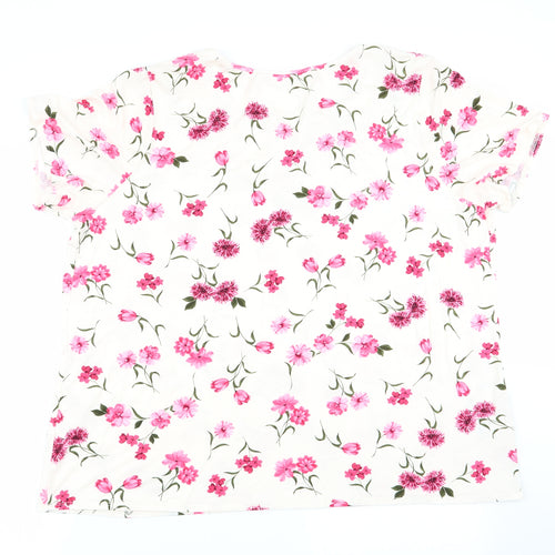 TU Womens Pink Floral  Basic T-Shirt Size 22