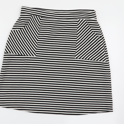 Papaya Womens Multicoloured Striped  Flare Skirt Size 12  - Stretch waistband