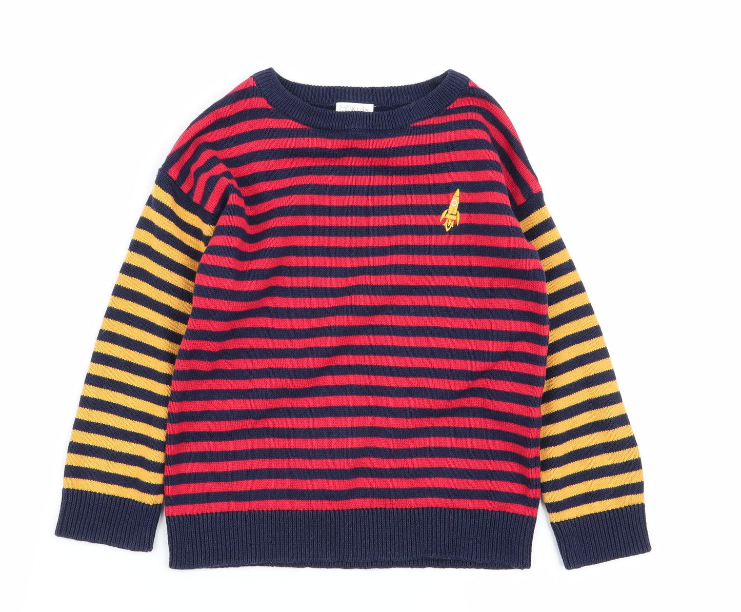F&F Boys Multicoloured Striped  Pullover Jumper Size 3-4 Years
