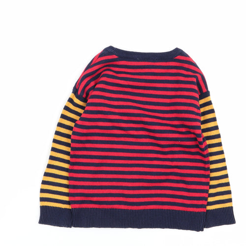 F&F Boys Multicoloured Striped  Pullover Jumper Size 3-4 Years