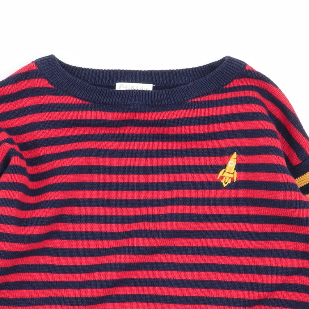 F&F Boys Multicoloured Striped  Pullover Jumper Size 3-4 Years
