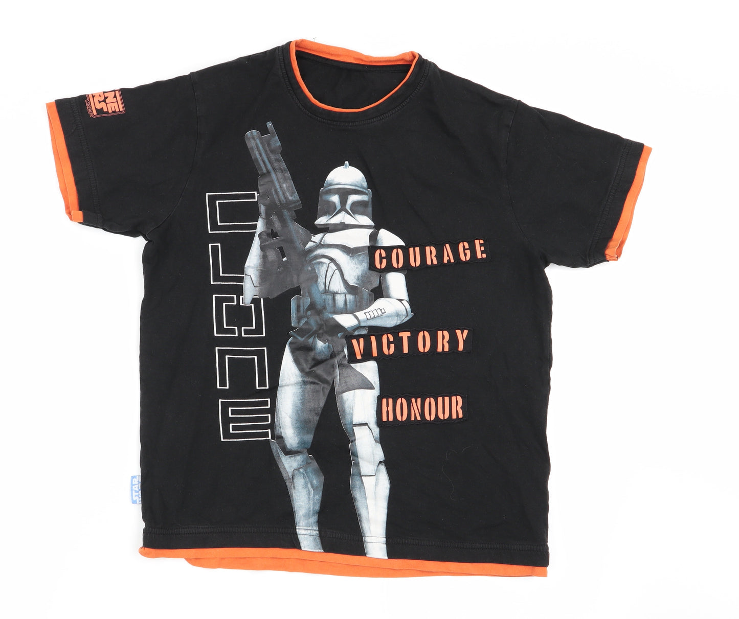 Asda George Boys Black Geometric  Basic T-Shirt Size 11-12 Years  - star wars