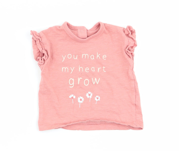 Asda George Girls Pink Basic T-Shirt Size 0-3 Months