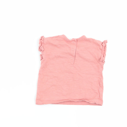 Asda George Girls Pink   Basic T-Shirt Size 0-3 Months
