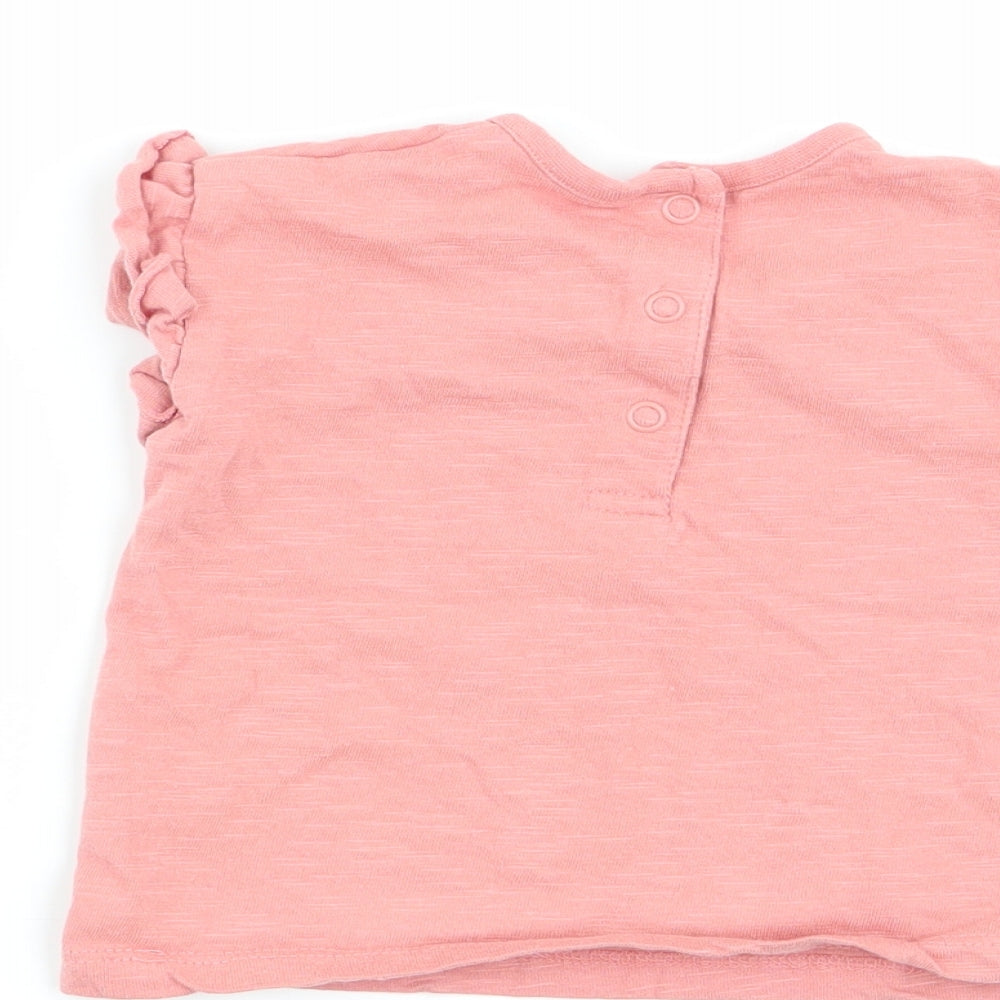 Asda George Girls Pink   Basic T-Shirt Size 0-3 Months