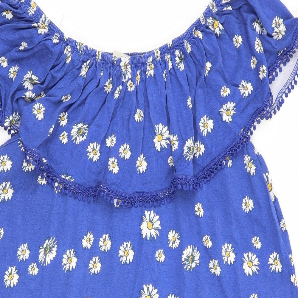 Asda George Womens Blue Floral  Fit & Flare  Size 14