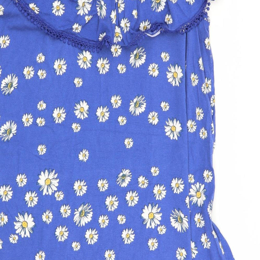 Asda George Womens Blue Floral  Fit & Flare  Size 14
