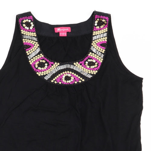 Monsoon Womens Black Geometric  Basic Tank Size 14