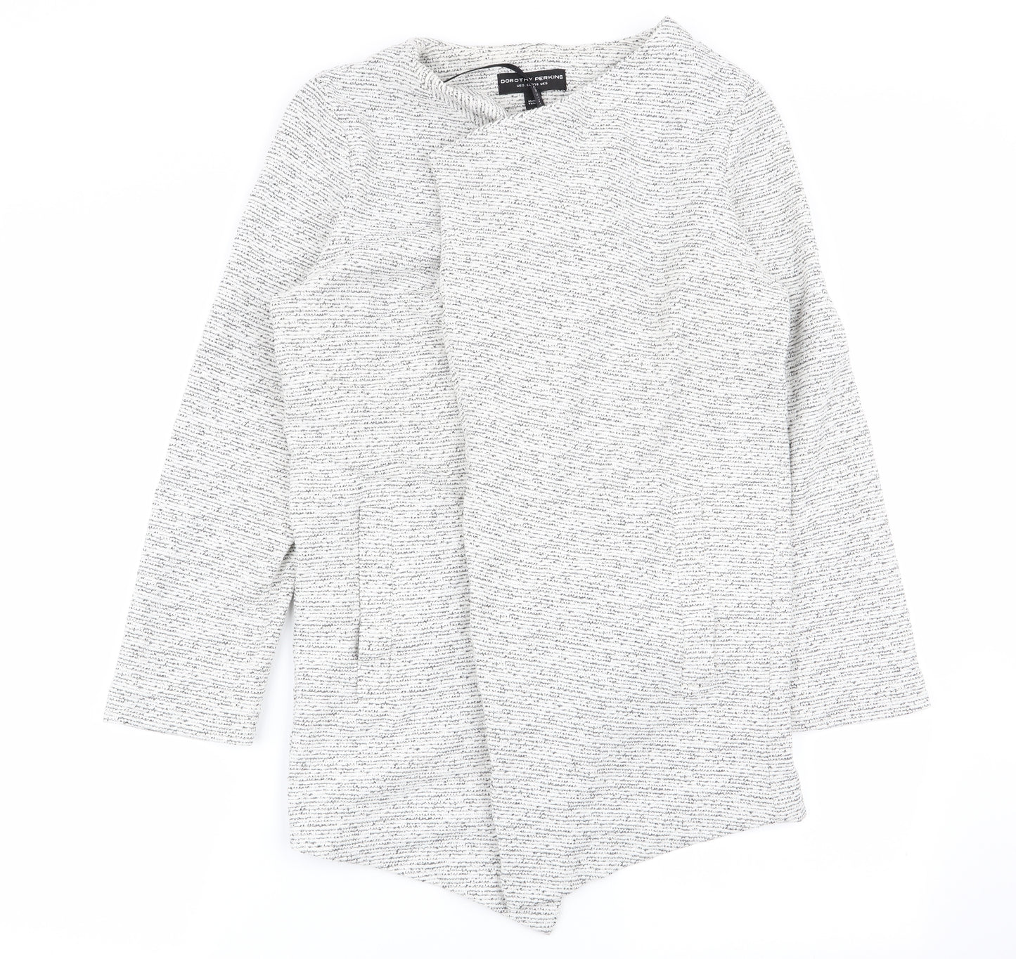 Dorothy Perkins Womens Grey Striped  Overcoat Coat Size S