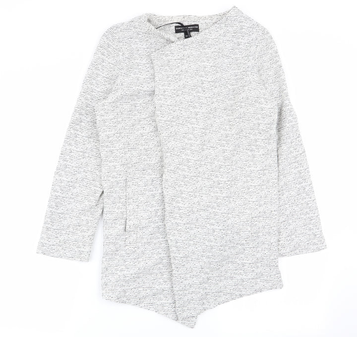 Dorothy Perkins Womens Grey Striped Overcoat Coat Size S