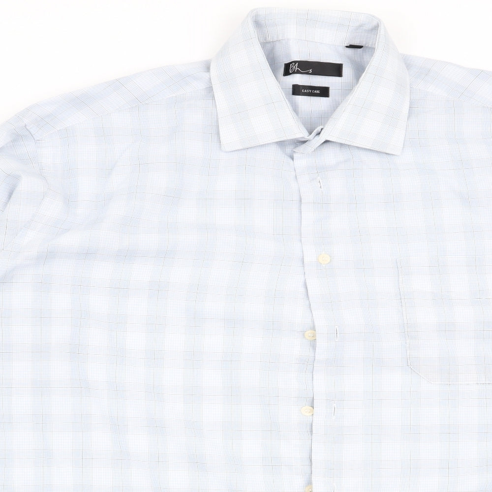 BHS Mens Multicoloured Check   Dress Shirt Size 16.5