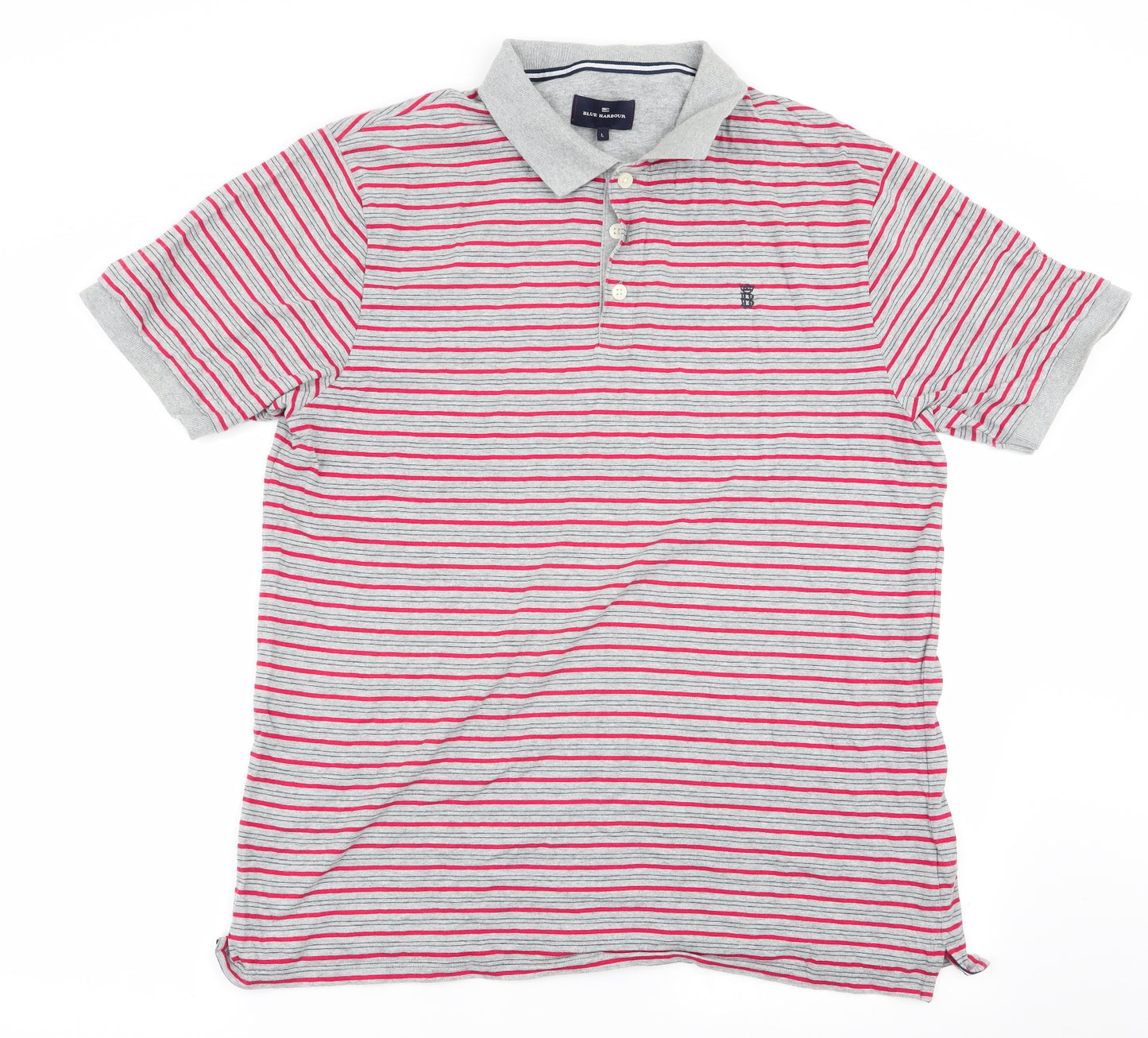 Blue Harbour Mens Multicoloured Striped   Polo Size L