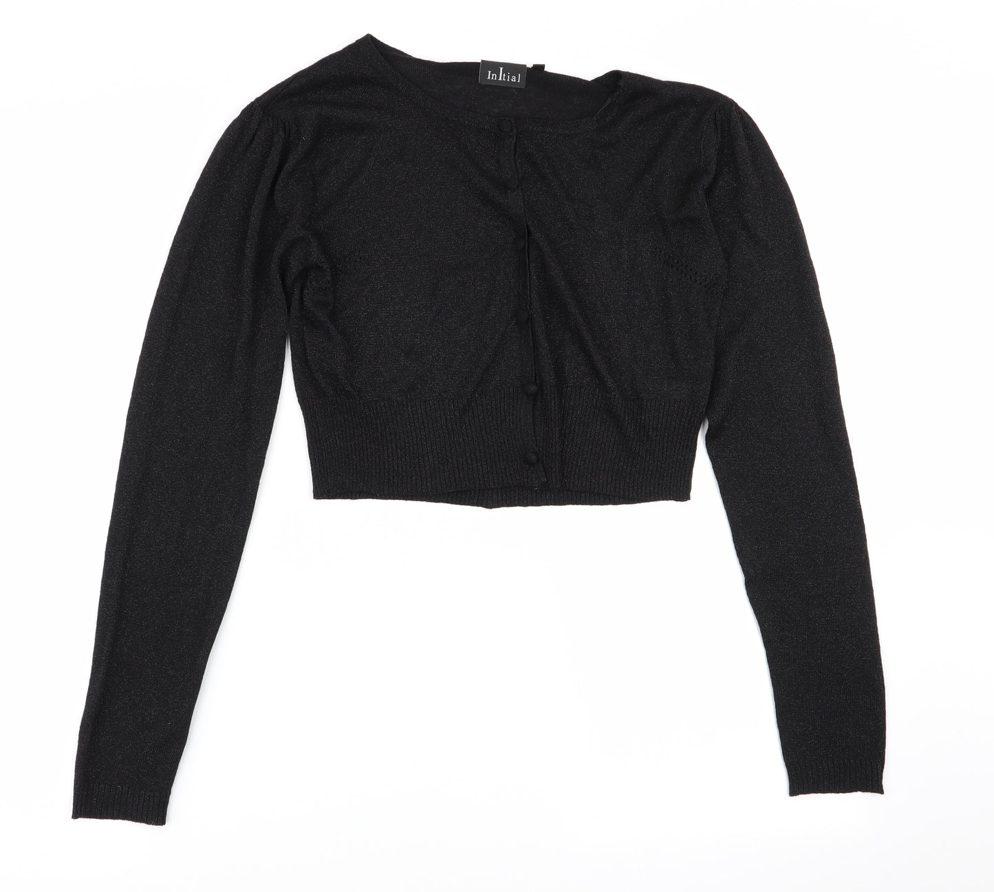 initial Womens Black   Cardigan Jumper Size M