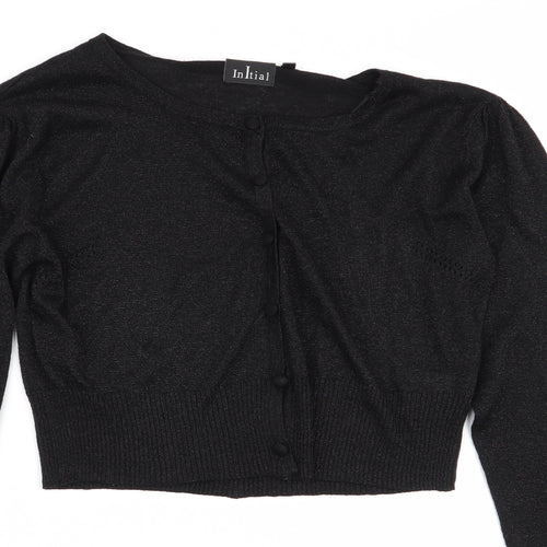 initial Womens Black   Cardigan Jumper Size M