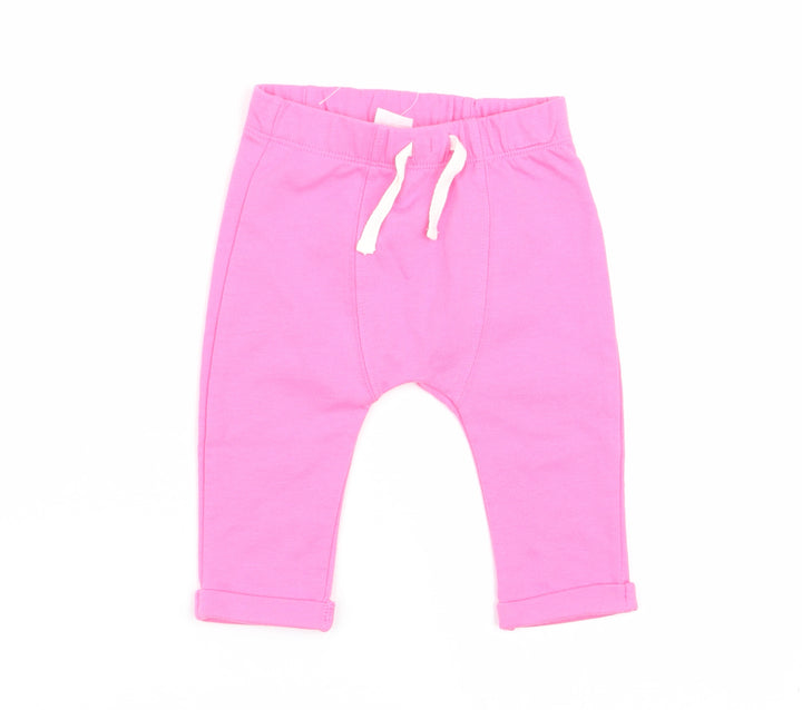 F&F Girls Pink   Capri Trousers Size 3-6 Months  - leggings