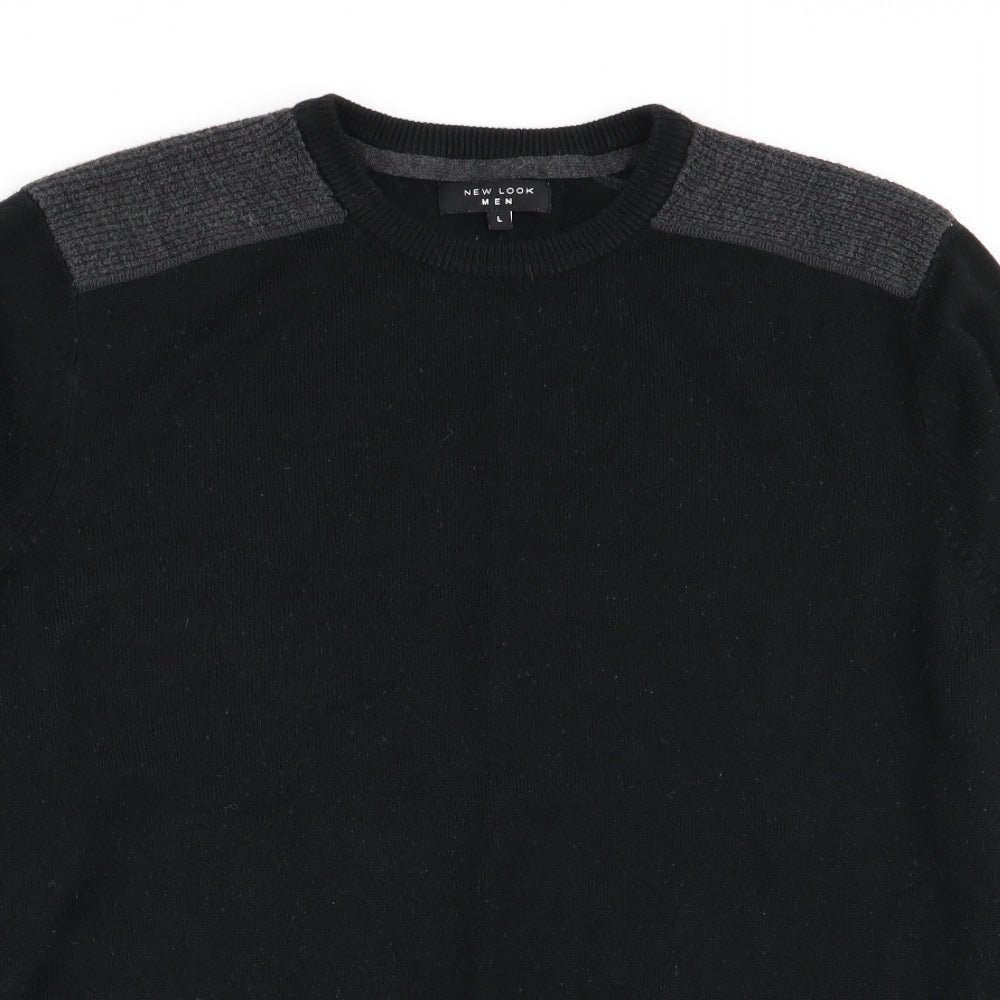 New Look Mens Black   Pullover Jumper Size L