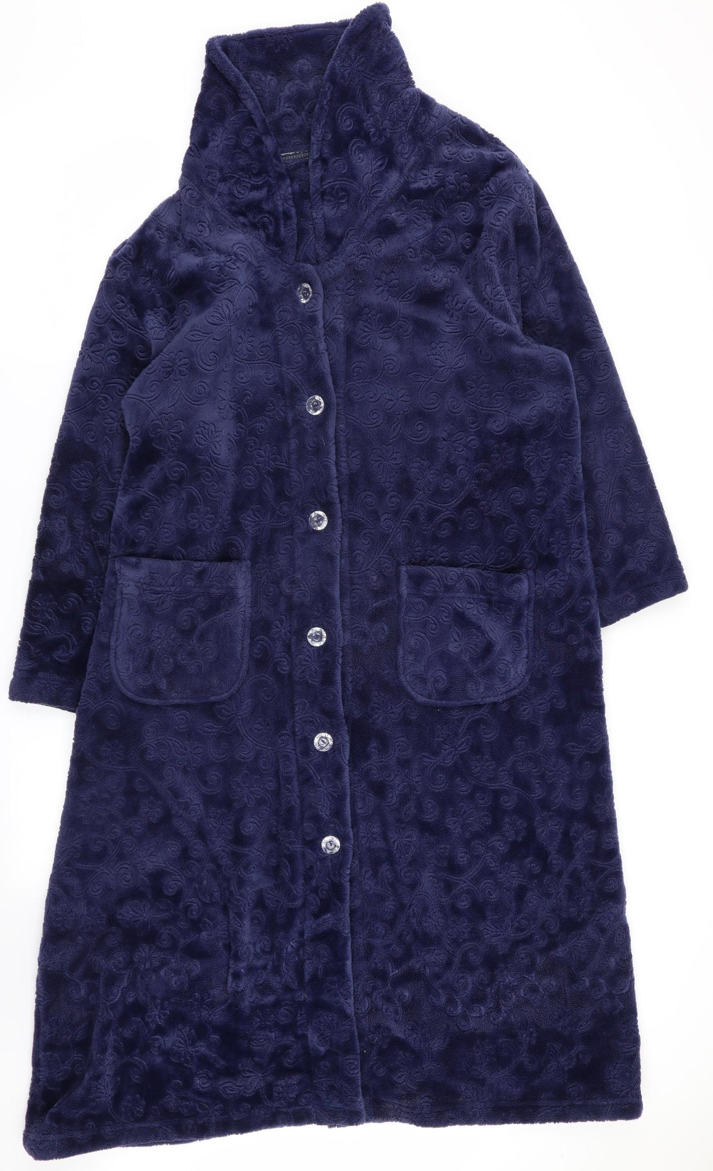 la marguise Womens Blue Floral  Overcoat Coat Size M