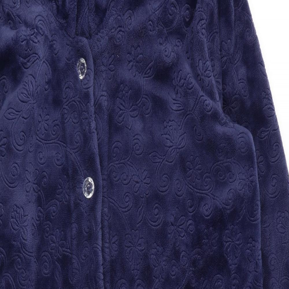 la marguise Womens Blue Floral  Overcoat Coat Size M