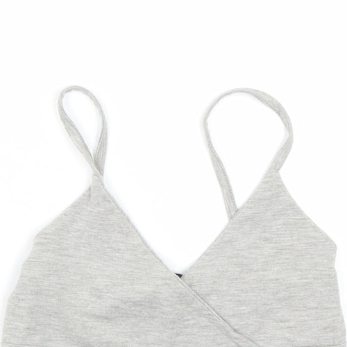 PRETTYLITTLETHING Womens Grey   Cropped Tank Size 4