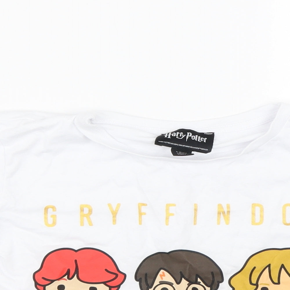 Primark Girls White   Cropped T-Shirt Size 9-10 Years  - Harry Potter