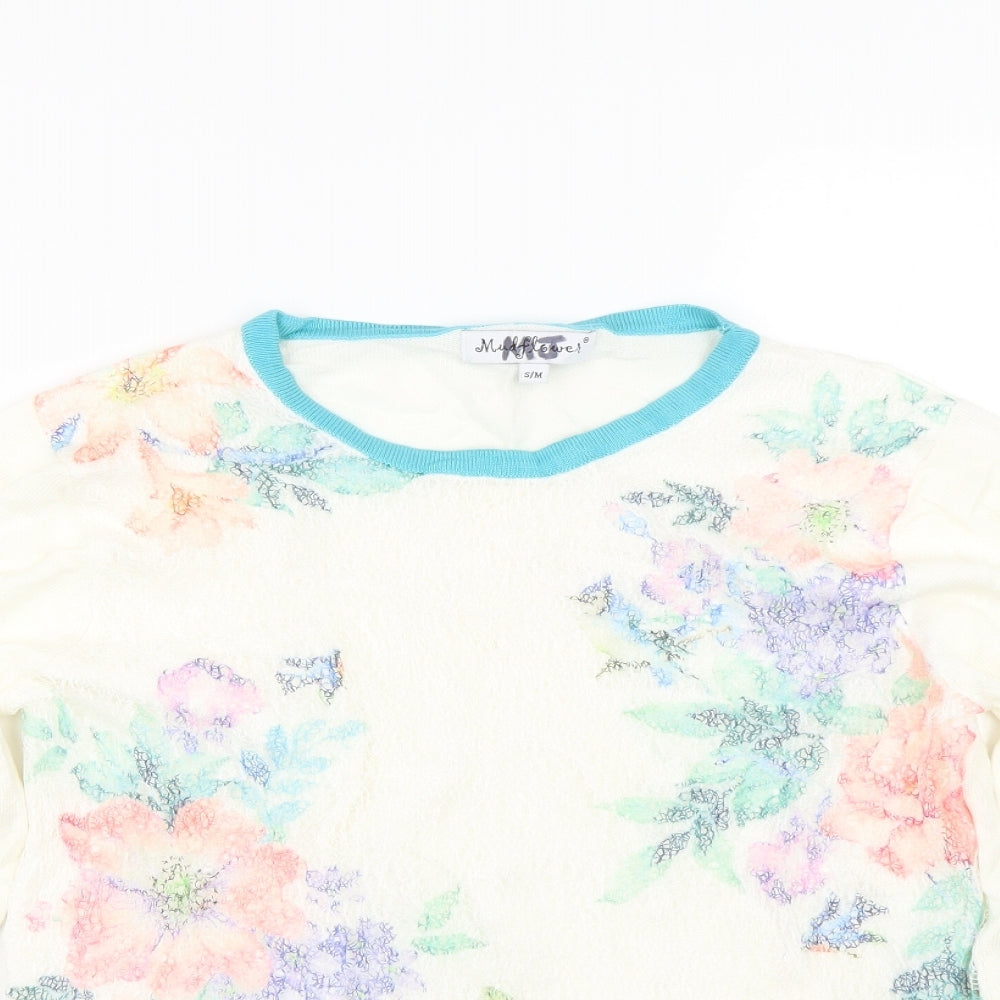 Mud & flowers Womens Beige Floral  Pullover Jumper Size S